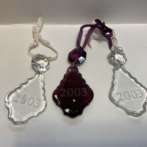 Vintage Christmas Chandelier Crystal Tree Ornament 2003 Tear Drop Glass